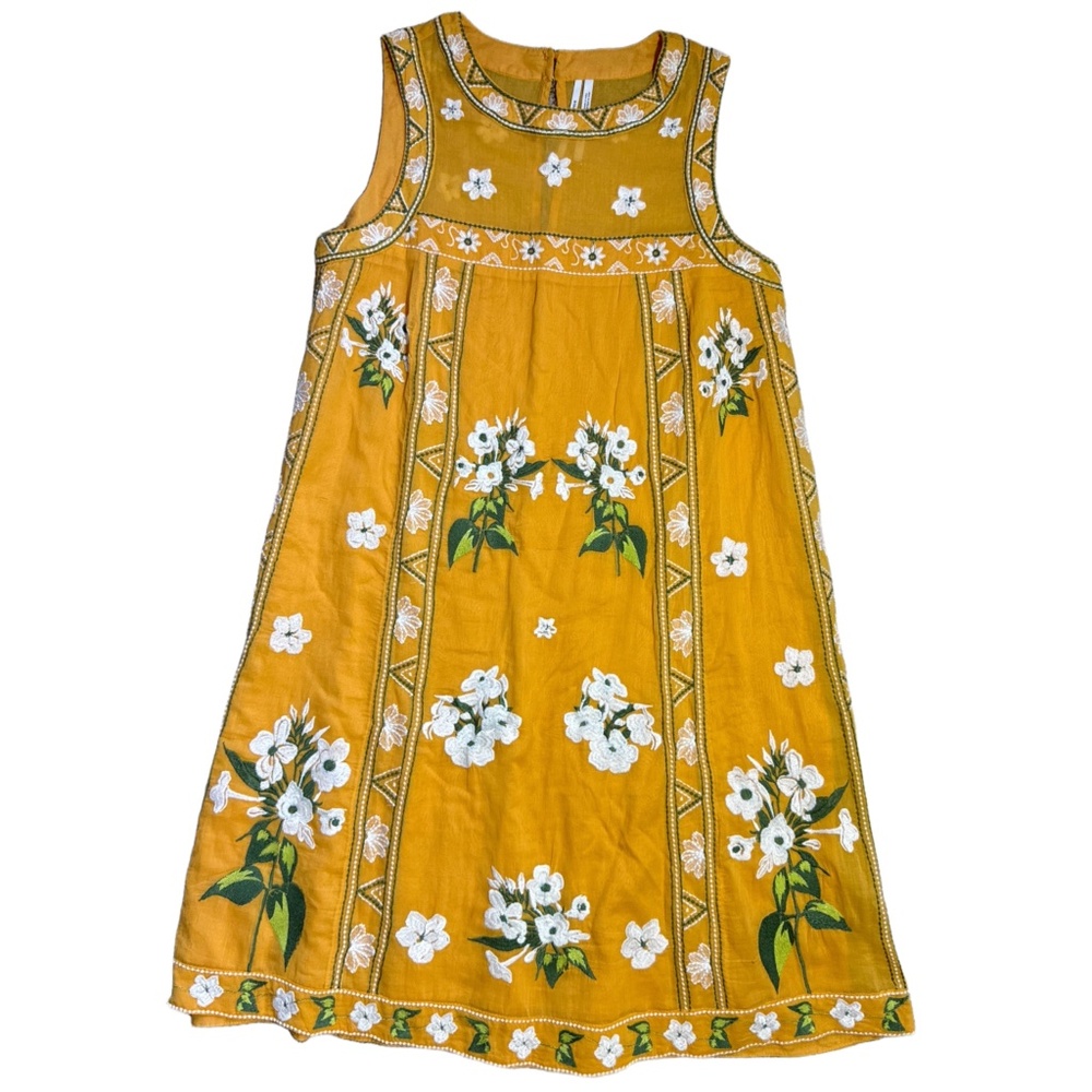 Anthropologie Shana Swing Mini Dress Floral Embroidery